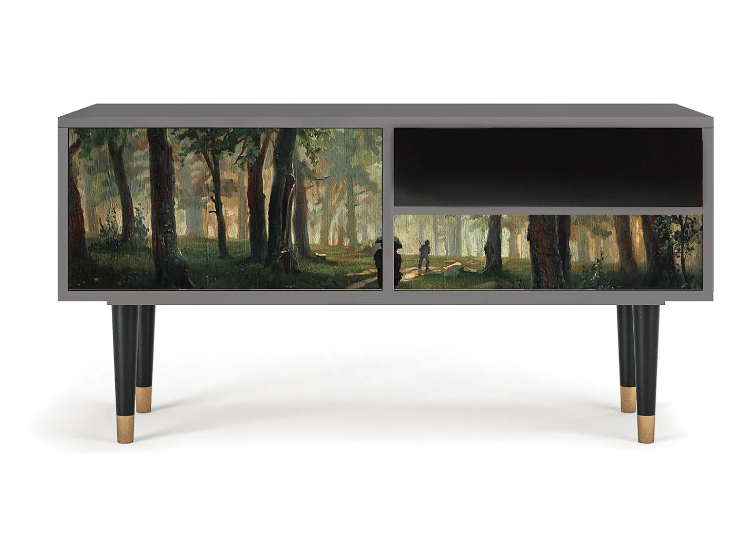 Móvel De Tv| Mueble de TV - 115х59х48 cm - T3 - Rain in the Oak Forest, Areia Bege