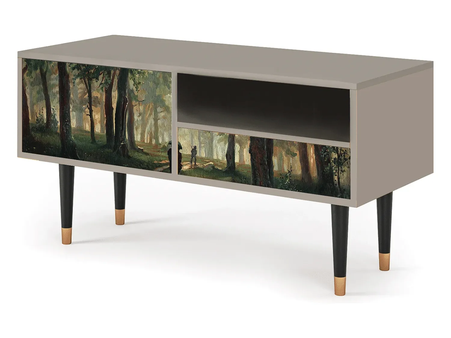 Móvel De Tv| Mueble de TV - 115х59х48 cm - T3 - Rain in the Oak Forest, Areia Bege