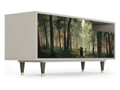Móvel De Tv* Mueble de TV - 125х56х41 cm - T7 - Rain in the Oak Forest, Areia Bege