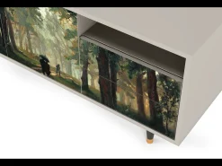 Móvel De Tv* Mueble de TV - 125х56х41 cm - T7 - Rain in the Oak Forest, Areia Bege