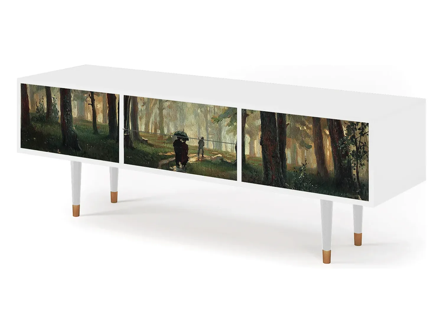 Mueble de TV - 170х59х48 cm - T4 - Rain in the Oak Forest, Branco^ Móvel De Tv