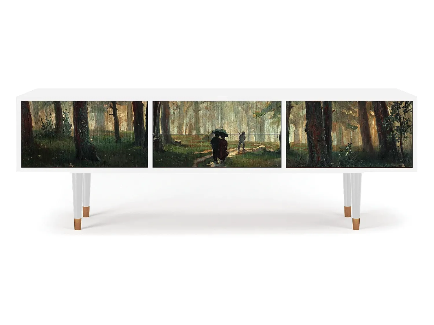 Mueble de TV - 170х59х48 cm - T4 - Rain in the Oak Forest, Branco^ Móvel De Tv