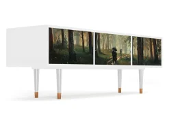 Mueble de TV - 170х59х48 cm - T4 - Rain in the Oak Forest, Branco^ Móvel De Tv