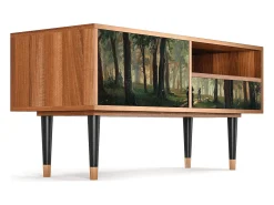 Móvel De Tv* Mueble de TV - 115х59х48 cm - T3 - Rain in the Oak Forest, Nogueira Castanho