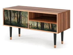 Móvel De Tv* Mueble de TV - 115х59х48 cm - T3 - Rain in the Oak Forest, Nogueira Castanho