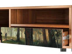 Móvel De Tv* Mueble de TV - 115х59х48 cm - T3 - Rain in the Oak Forest, Nogueira Castanho