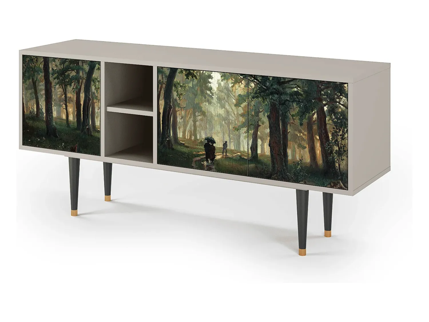 Clearance Mueble de TV - 150х69х41 cm - T5 - Rain in the Oak Forest, Areia Bege