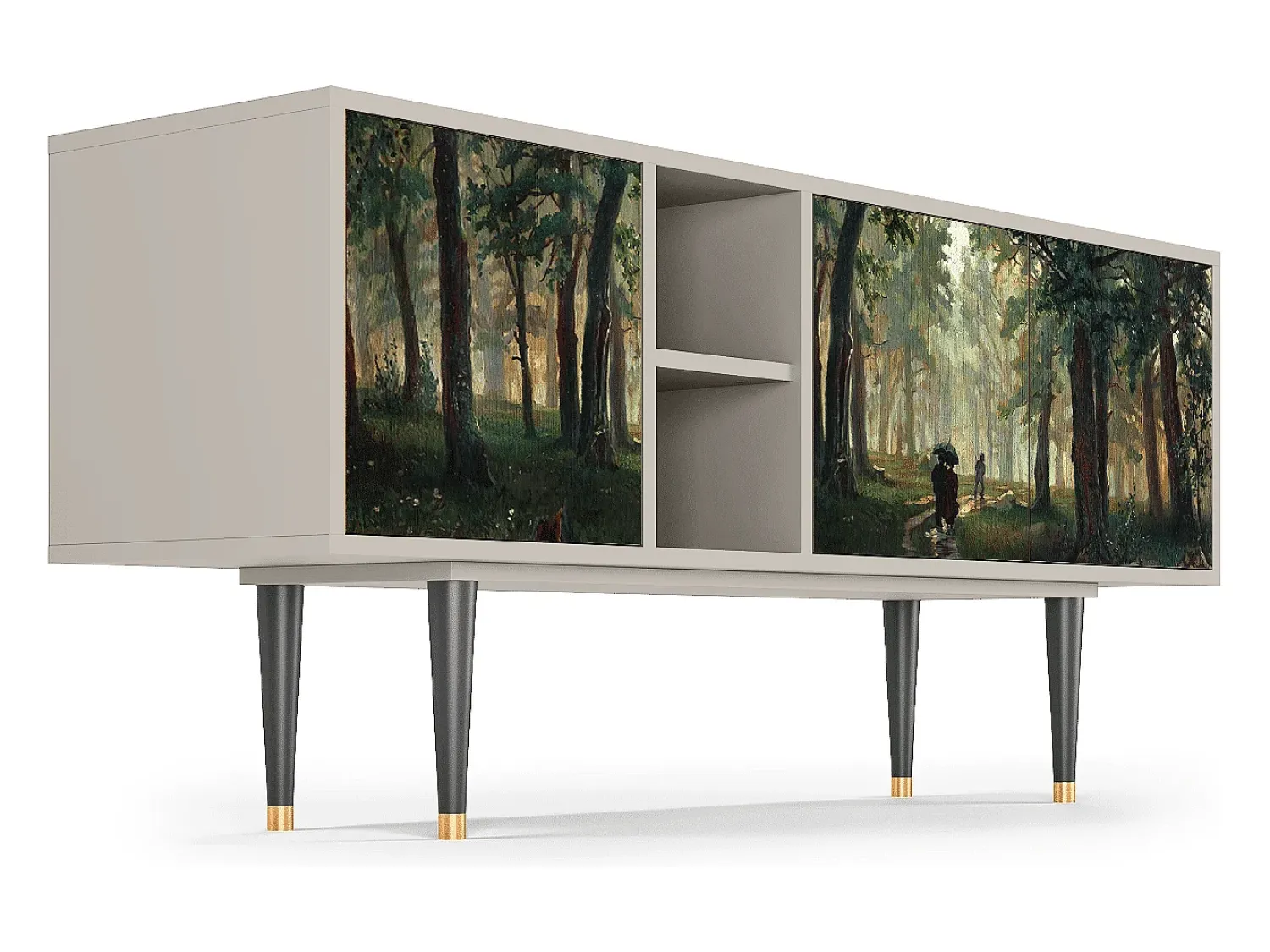 Clearance Mueble de TV - 150х69х41 cm - T5 - Rain in the Oak Forest, Areia Bege