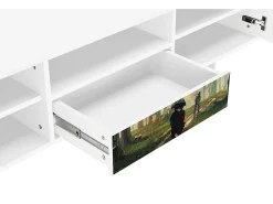 Móvel De Tv| Mueble de TV - 170х59х41 cm - T6 - Rain in the Oak Forest, Branco Bege