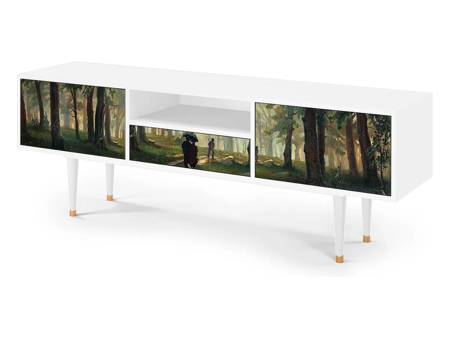 Móvel De Tv| Mueble de TV - 170х59х41 cm - T6 - Rain in the Oak Forest, Branco Bege