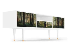 Móvel De Tv| Mueble de TV - 170х59х41 cm - T6 - Rain in the Oak Forest, Branco Bege