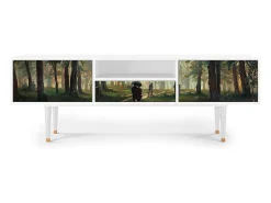 Móvel De Tv| Mueble de TV - 170х59х41 cm - T6 - Rain in the Oak Forest, Branco Bege