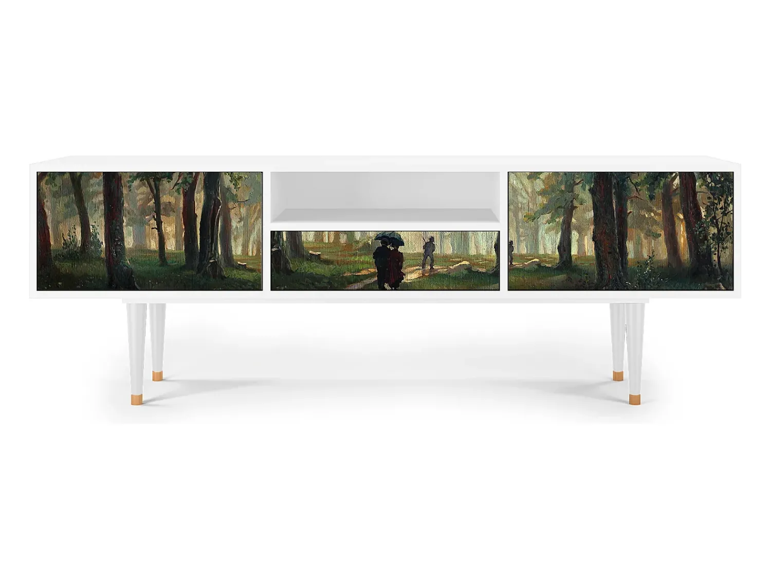 Móvel De Tv| Mueble de TV - 170х59х41 cm - T6 - Rain in the Oak Forest, Branco Bege