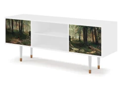 Móvel De Tv* Mueble de TV - 170х69х48 cm - T2 - Rain in the Oak Forest, Branco Bege