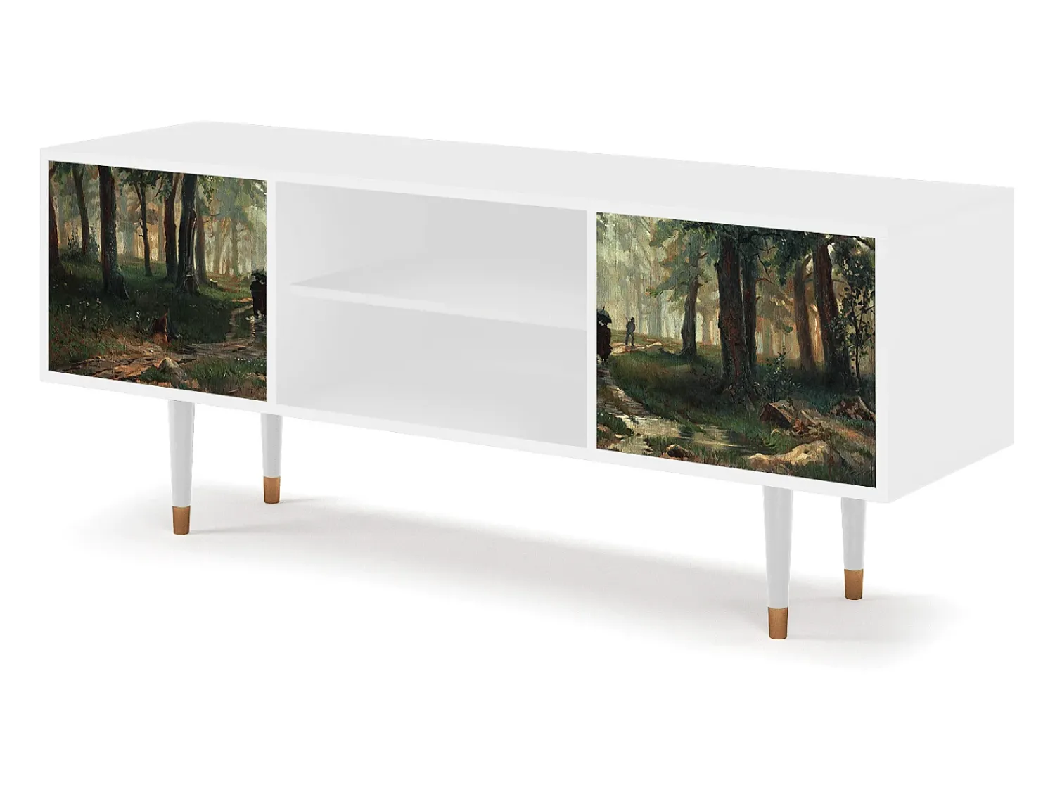 Móvel De Tv* Mueble de TV - 170х69х48 cm - T2 - Rain in the Oak Forest, Branco Bege