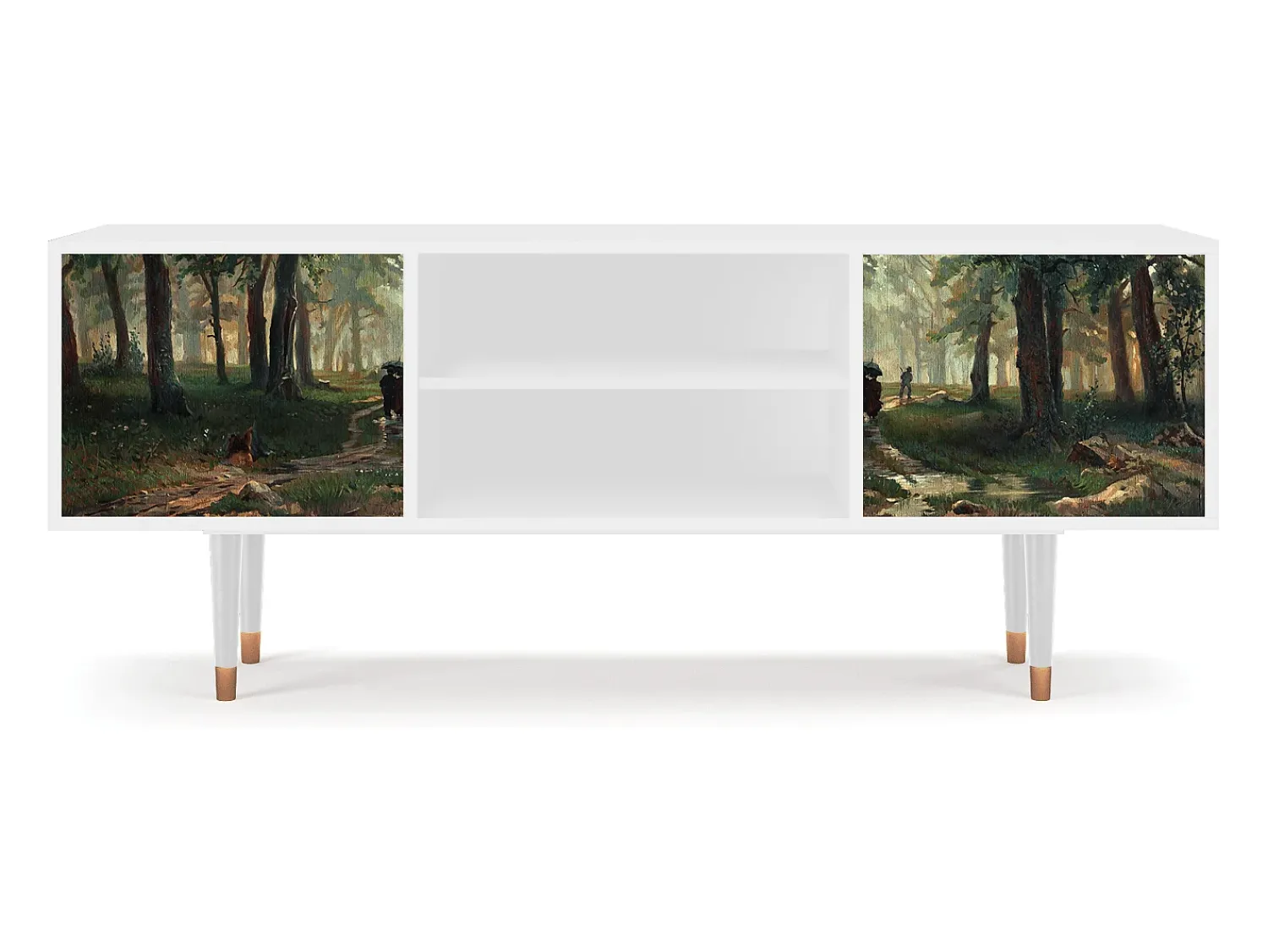 Móvel De Tv* Mueble de TV - 170х69х48 cm - T2 - Rain in the Oak Forest, Branco Bege