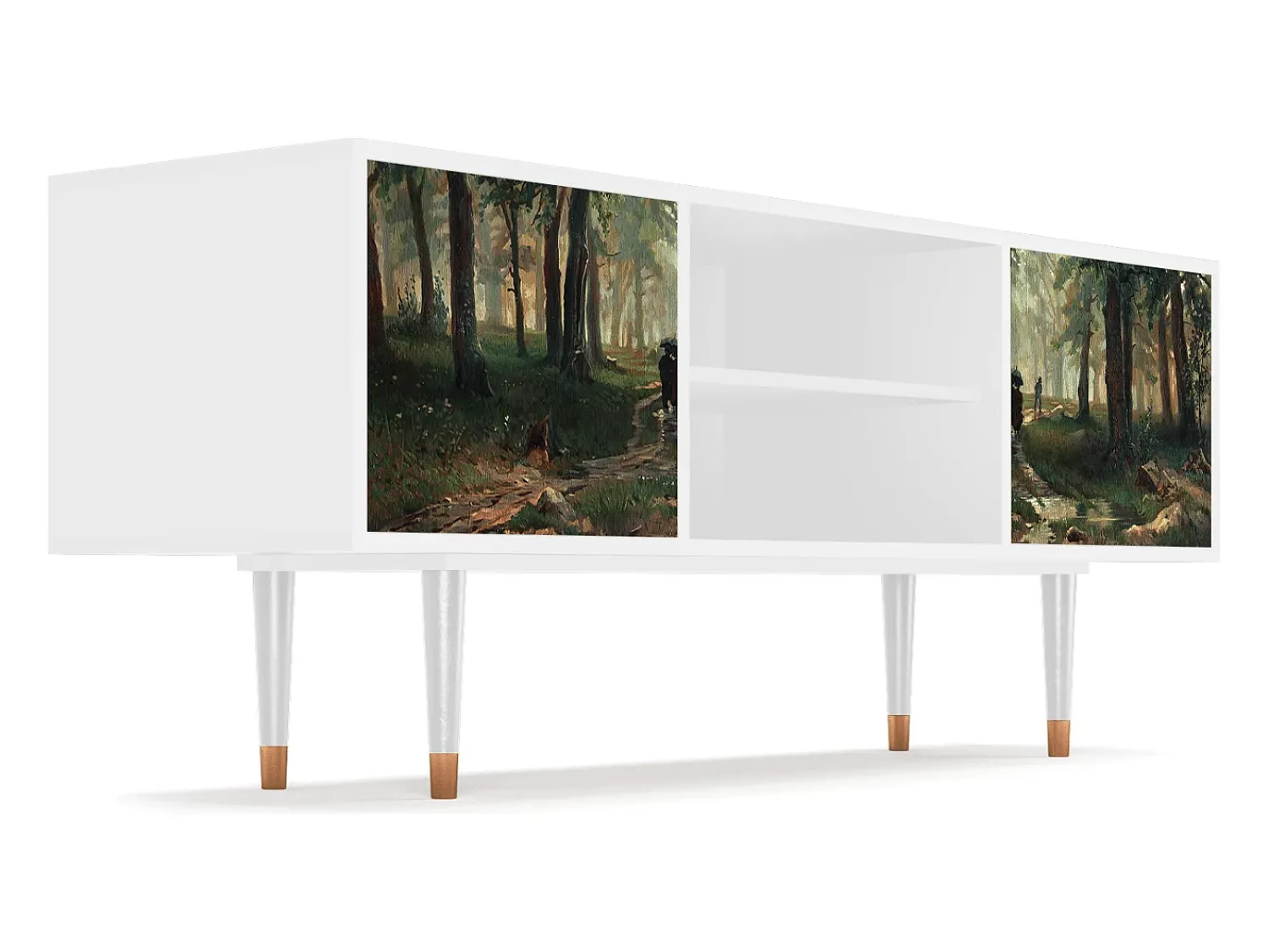 Móvel De Tv* Mueble de TV - 170х69х48 cm - T2 - Rain in the Oak Forest, Branco Bege