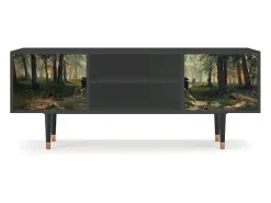 Móvel De Tv| Mueble de TV - 170х69х48 cm - T2 - Rain in the Oak Forest, Antracite Cinza antracite