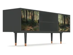 Móvel De Tv| Mueble de TV - 170х69х48 cm - T2 - Rain in the Oak Forest, Antracite Cinza antracite