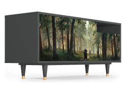 New Mueble de TV - 125х56х41 cm - T7 - Rain in the Oak Forest, Antracite Cinza antracite
