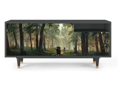 New Mueble de TV - 125х56х41 cm - T7 - Rain in the Oak Forest, Antracite Cinza antracite
