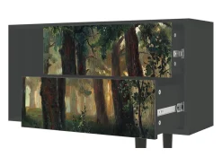 Móvel De Tv| Mueble de TV - 170х69х48 cm - T1 - Rain in the Oak Forest, Antracite Cinza antracite