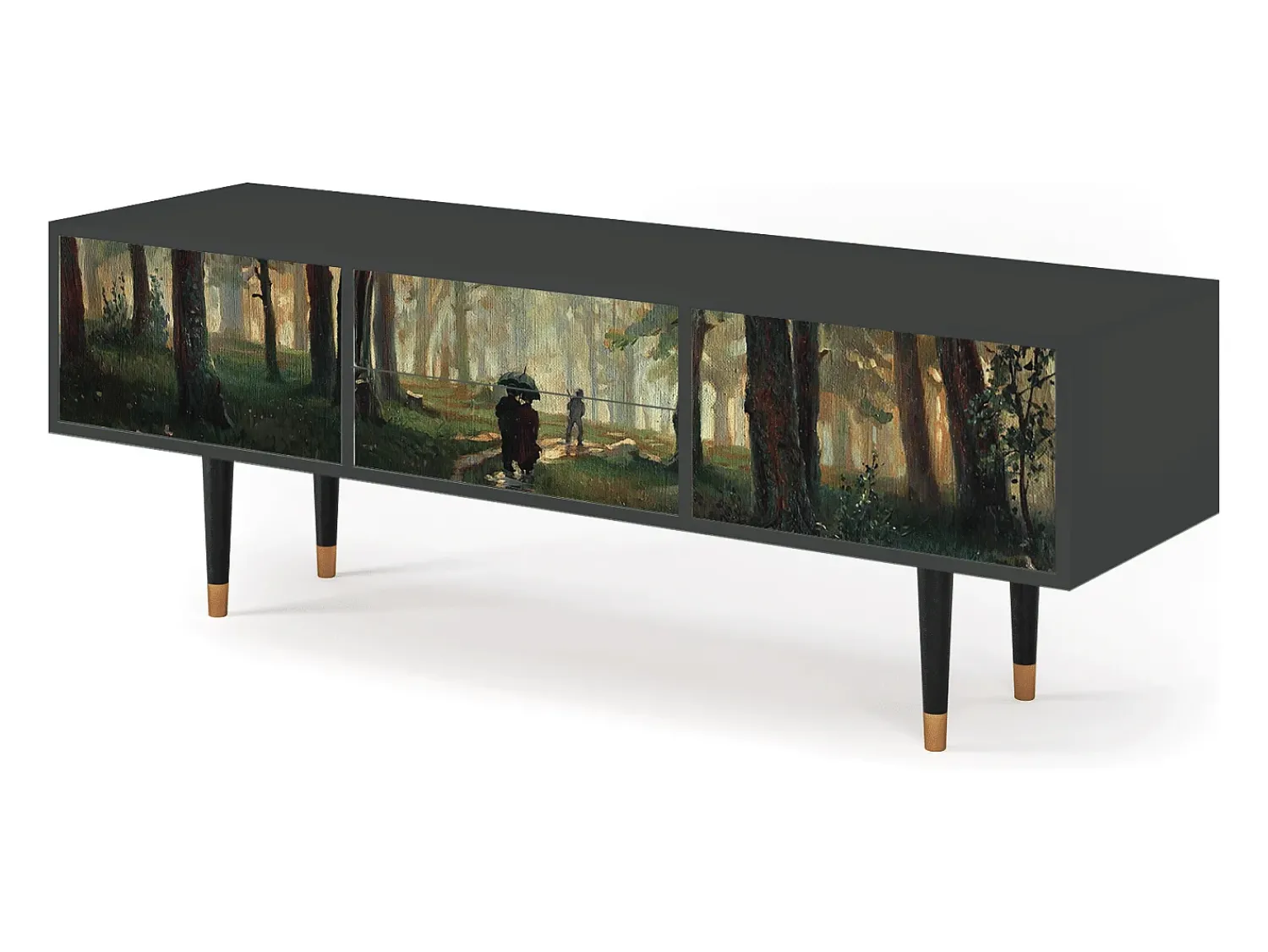 Mueble de TV - 170х59х48 cm - T4 - Rain in the Oak Forest, Antracite^ Móvel De Tv
