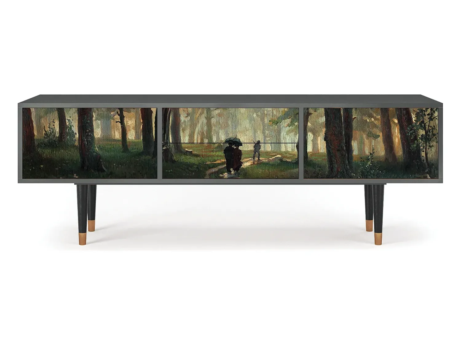 Mueble de TV - 170х59х48 cm - T4 - Rain in the Oak Forest, Antracite^ Móvel De Tv