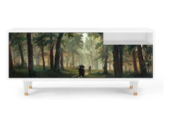 Clearance Mueble de TV - 125х56х41 cm - T7 - Rain in the Oak Forest, Branco Bege