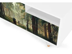 Clearance Mueble de TV - 125х56х41 cm - T7 - Rain in the Oak Forest, Branco Bege