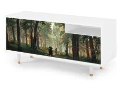 Clearance Mueble de TV - 125х56х41 cm - T7 - Rain in the Oak Forest, Branco Bege