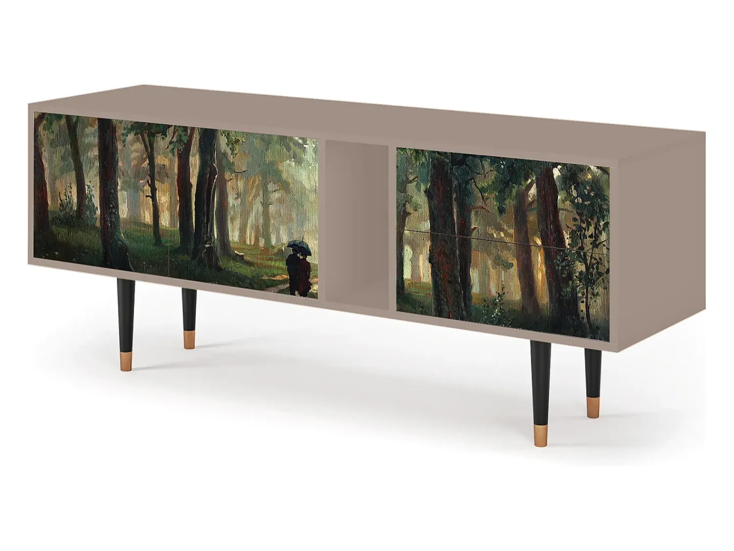 Móvel De Tv* Mueble de TV - 170х69х48 cm - T1 - Rain in the Oak Forest, Latte Bege