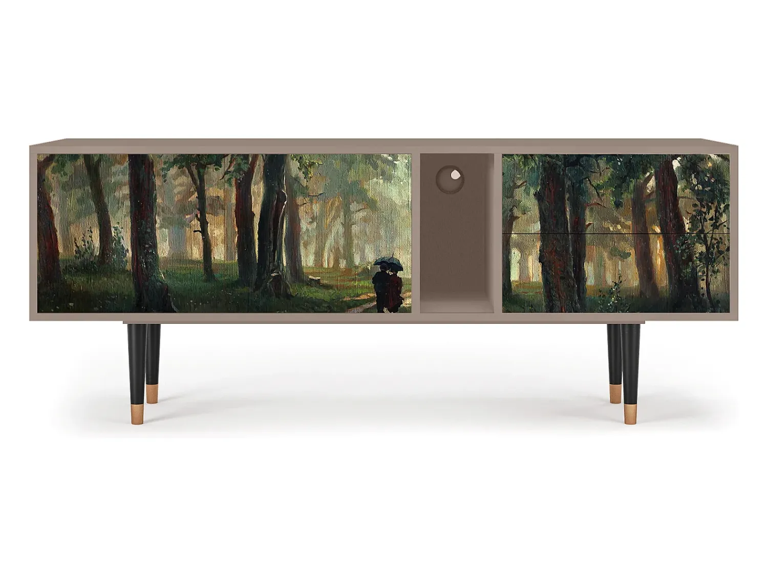 Móvel De Tv* Mueble de TV - 170х69х48 cm - T1 - Rain in the Oak Forest, Latte Bege