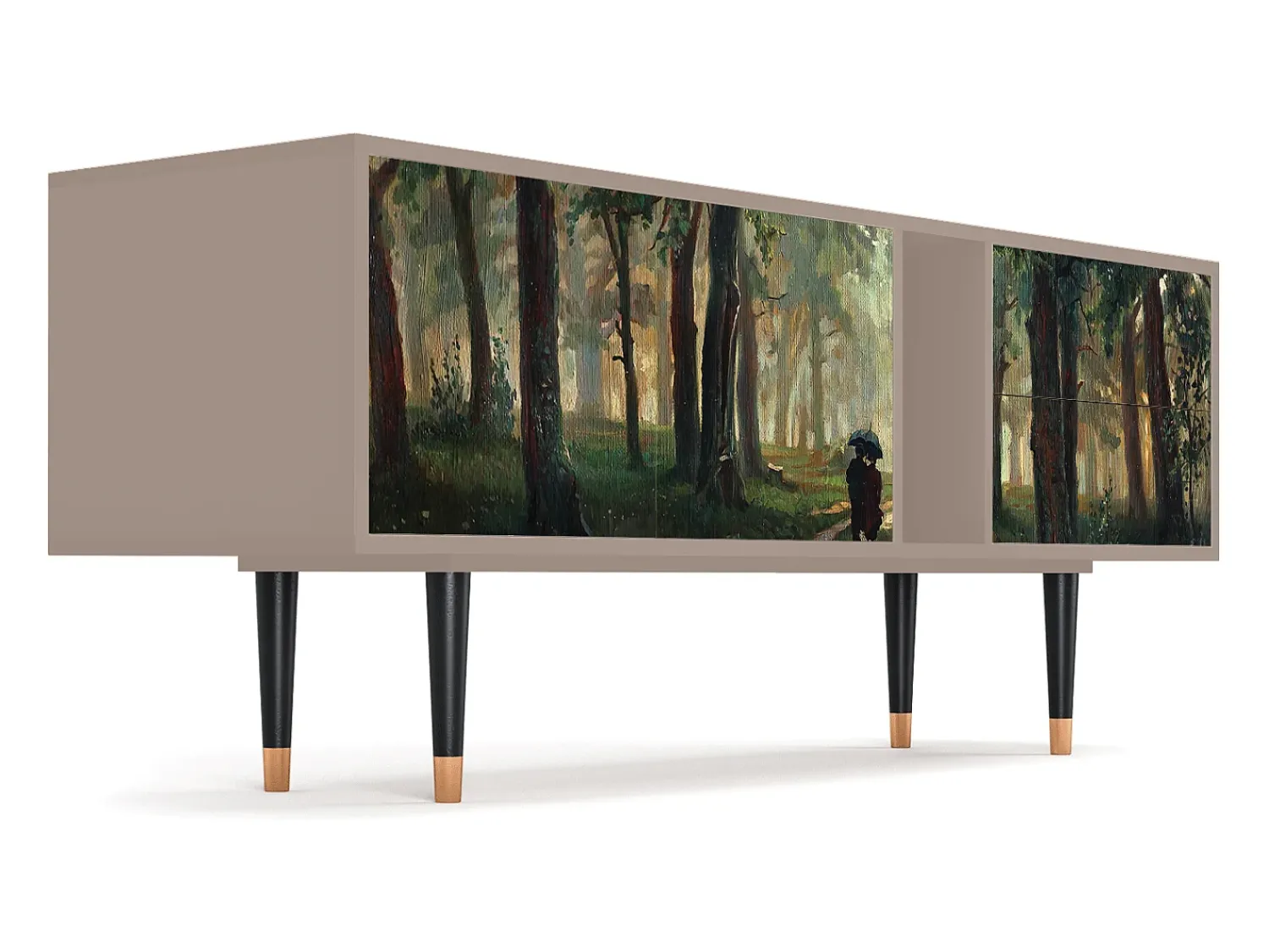Móvel De Tv* Mueble de TV - 170х69х48 cm - T1 - Rain in the Oak Forest, Latte Bege