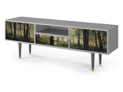 Clearance Mueble de TV - 170х59х41 cm - T6 - Rain in the Oak Forest, Cinza Cinzento