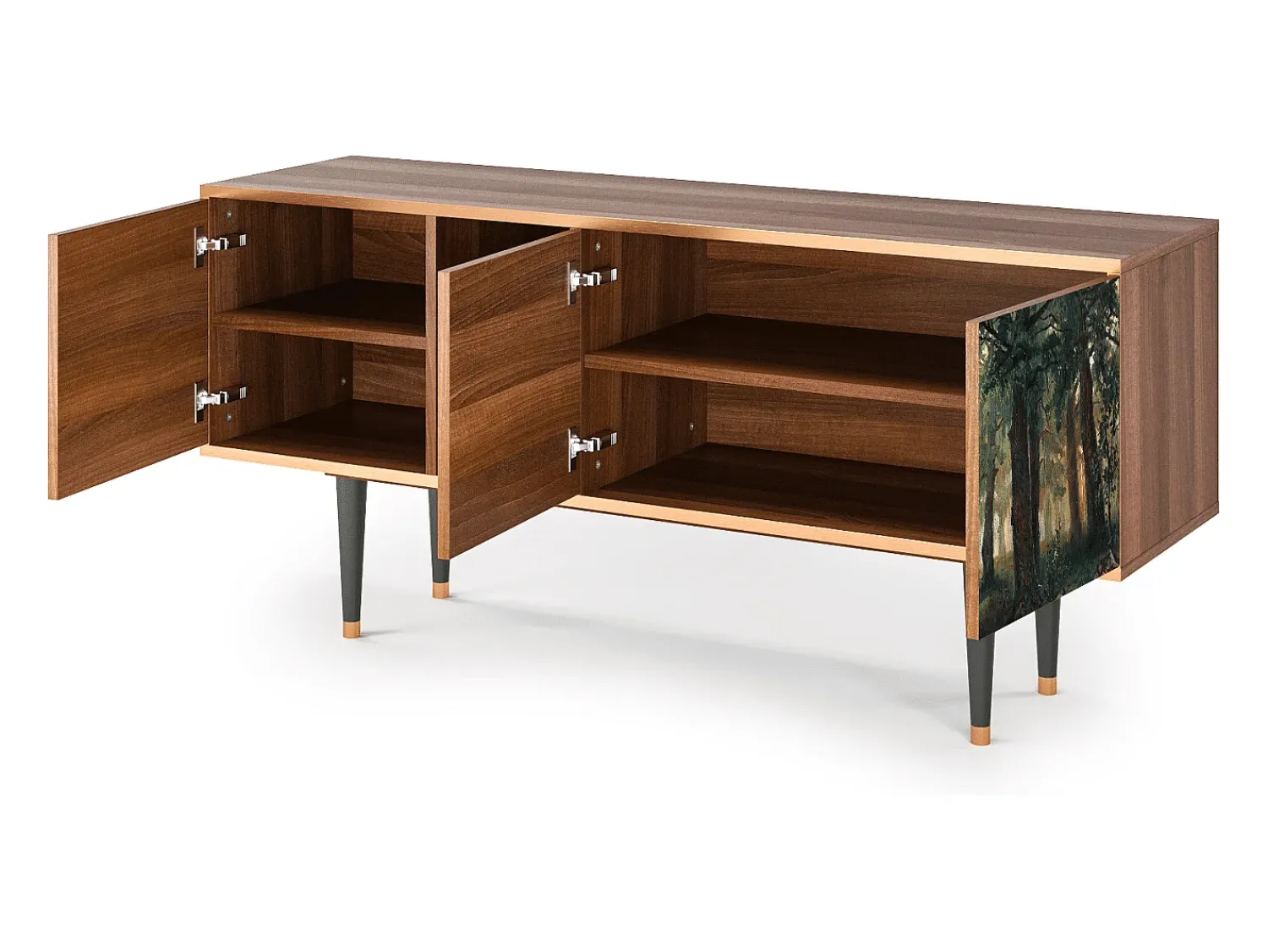 Móvel De Tv| Mueble de TV - 150х69х41 cm - T5 - Rain in the Oak Forest, Nogueira Castanho