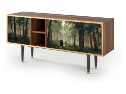 Móvel De Tv| Mueble de TV - 150х69х41 cm - T5 - Rain in the Oak Forest, Nogueira Castanho
