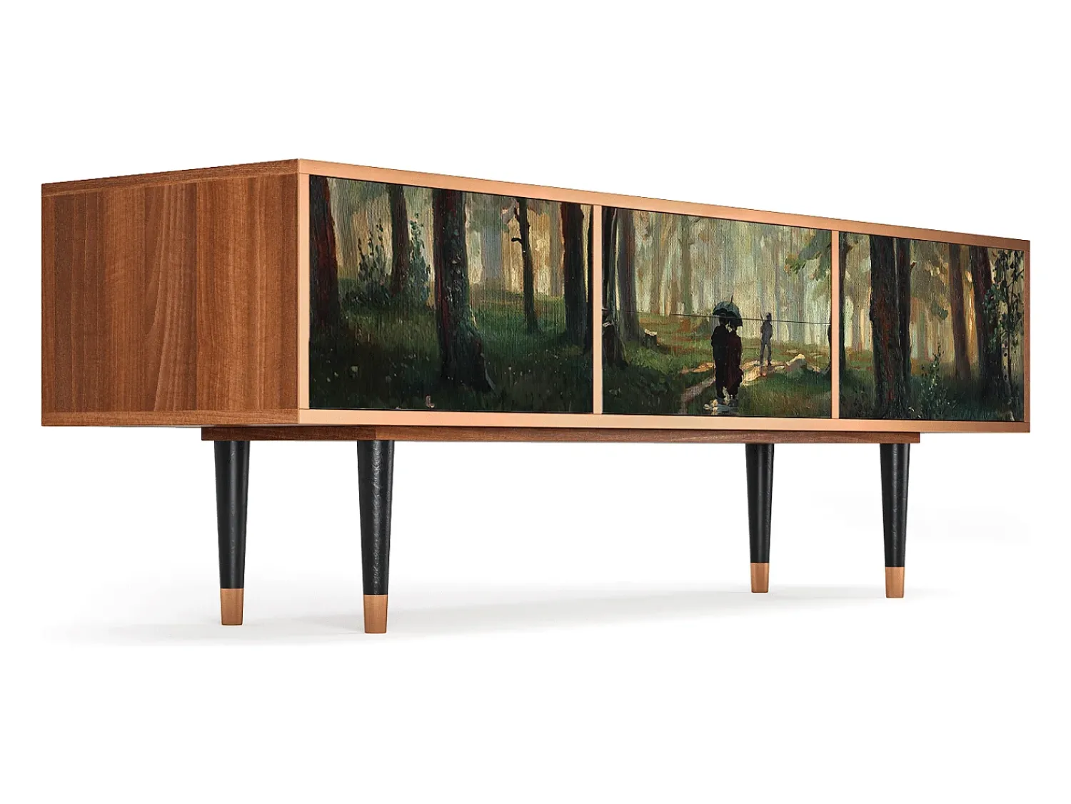 Móvel De Tv* Mueble de TV - 170х59х48 cm - T4 - Rain in the Oak Forest, Nogueira Castanho