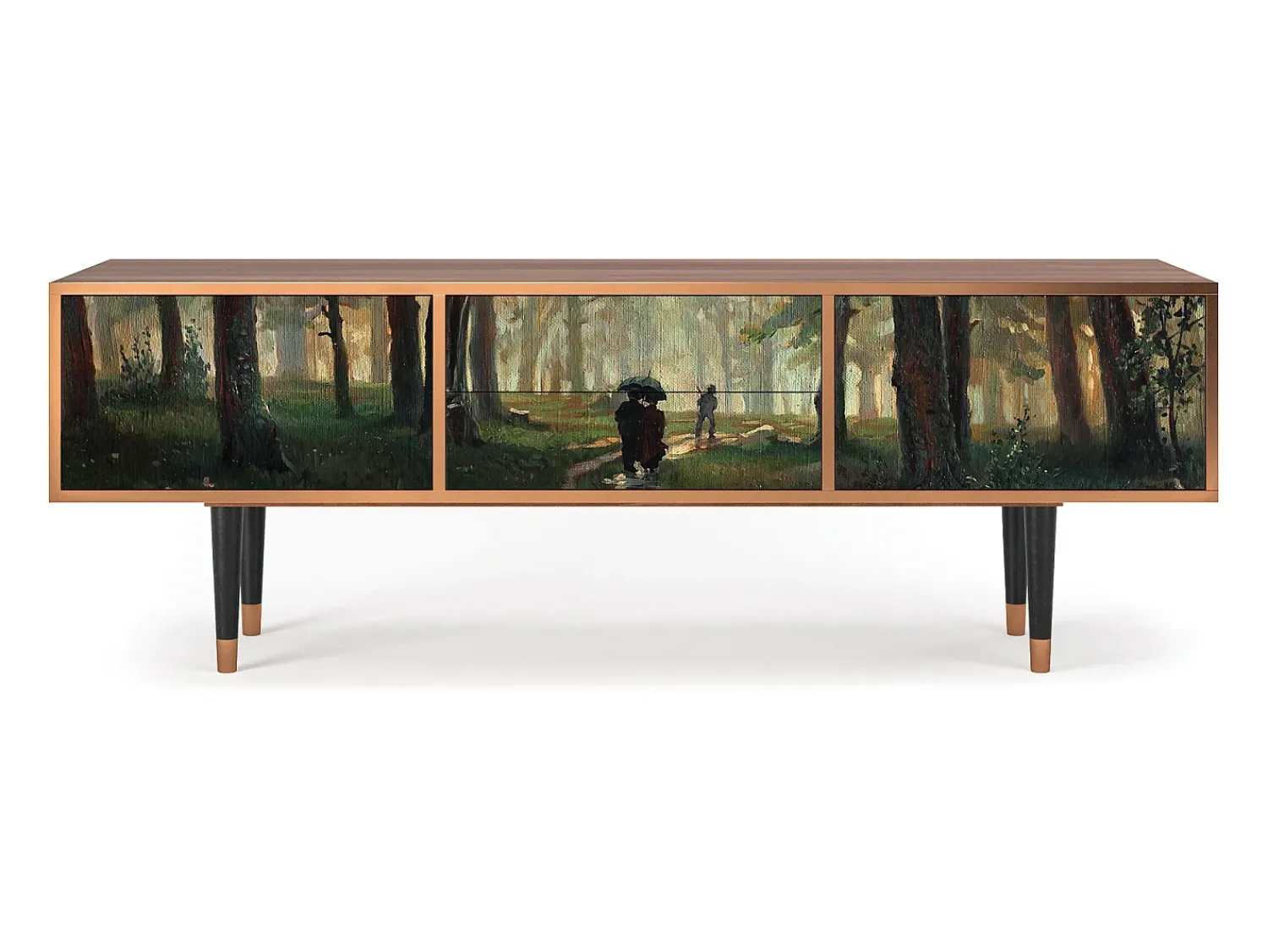 Móvel De Tv* Mueble de TV - 170х59х48 cm - T4 - Rain in the Oak Forest, Nogueira Castanho