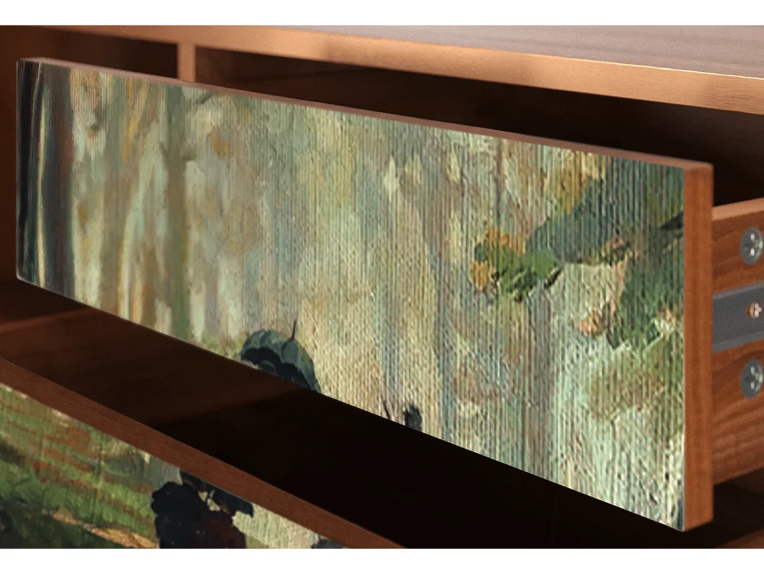 Móvel De Tv* Mueble de TV - 170х59х48 cm - T4 - Rain in the Oak Forest, Nogueira Castanho