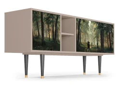 Outlet Mueble de TV - 150х69х41 cm - T5 - Rain in the Oak Forest, Latte Bege