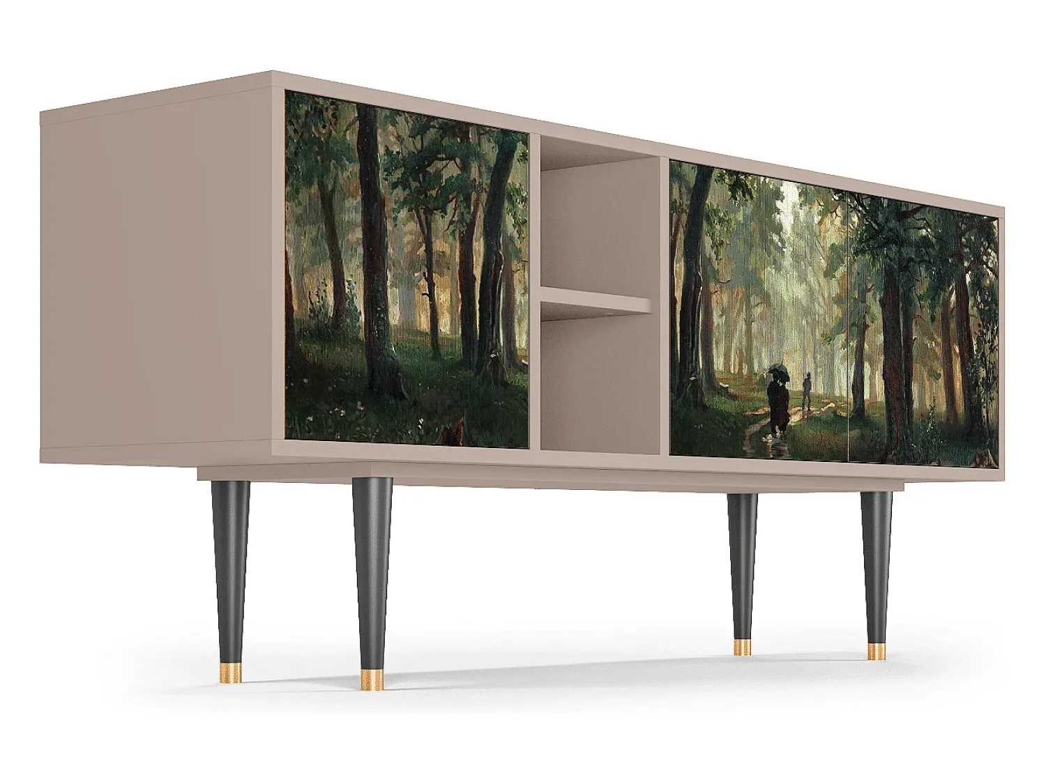 Outlet Mueble de TV - 150х69х41 cm - T5 - Rain in the Oak Forest, Latte Bege