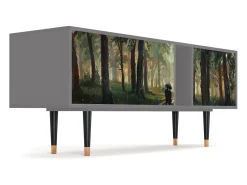 Móvel De Tv* Mueble de TV - 170х69х48 cm - T1 - Rain in the Oak Forest, Cinza Cinzento