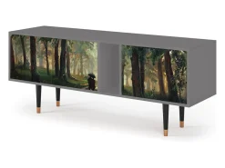 Móvel De Tv* Mueble de TV - 170х69х48 cm - T1 - Rain in the Oak Forest, Cinza Cinzento