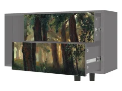Móvel De Tv* Mueble de TV - 170х69х48 cm - T1 - Rain in the Oak Forest, Cinza Cinzento