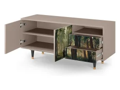 Mueble de TV - 125х56х41 cm - T7 - Rain in the Oak Forest, Latte^ Móvel De Tv