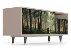 Mueble de TV - 125х56х41 cm - T7 - Rain in the Oak Forest, Latte^ Móvel De Tv