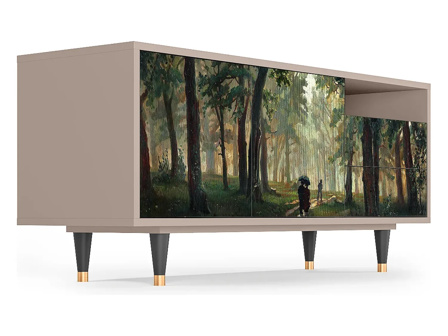 Mueble de TV - 125х56х41 cm - T7 - Rain in the Oak Forest, Latte^ Móvel De Tv