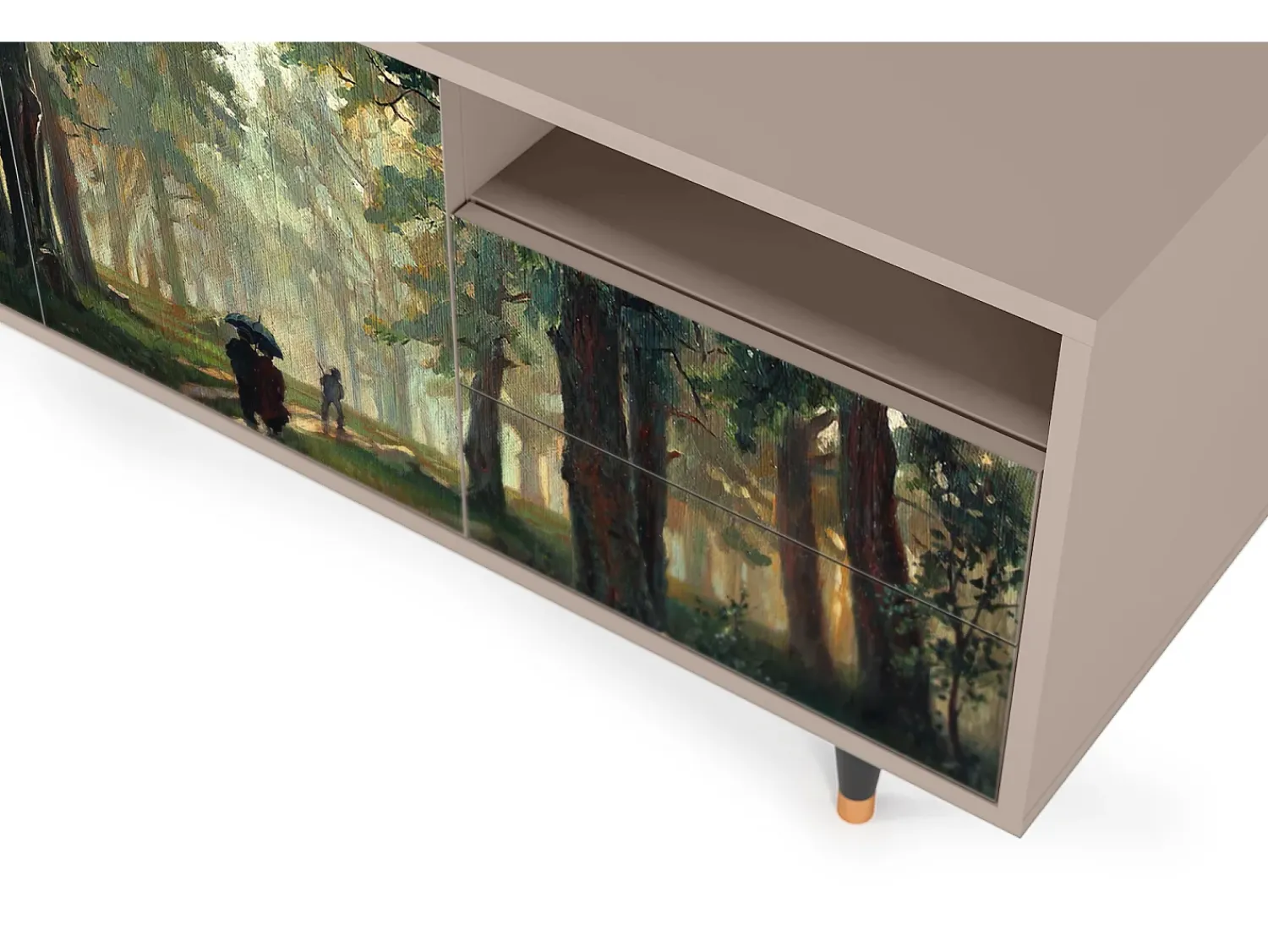 Mueble de TV - 125х56х41 cm - T7 - Rain in the Oak Forest, Latte^ Móvel De Tv