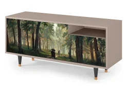 Mueble de TV - 125х56х41 cm - T7 - Rain in the Oak Forest, Latte^ Móvel De Tv